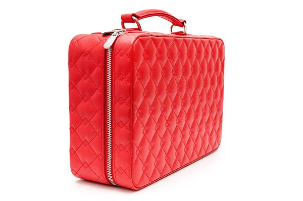 Icebox Leather World Traveler Jewelry Case - 2 Watches Red