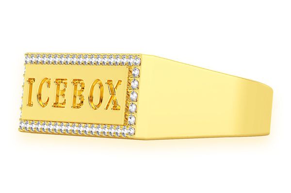Icebox Logo Diamond Ring 14k Solid Gold 0.30ctw