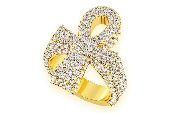 Ankh Signet Diamond Ring 14k Solid Gold 0.40ctw