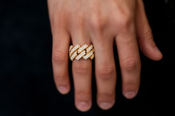 Jagged Raised Cuban Diamond Ring 14k Solid Gold 2.40ctw
