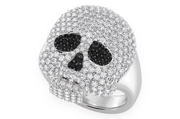 Jawless Skull Diamond Ring 14k Solid Gold 2.00ctw