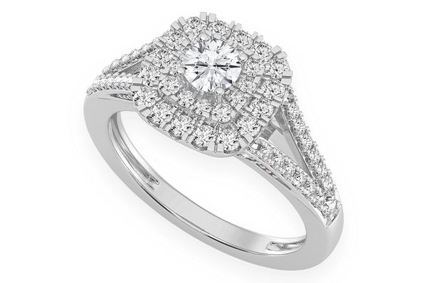 0.75ctw - Cushion Double Halo Ring - Diamond Engagement Ring - All Natural