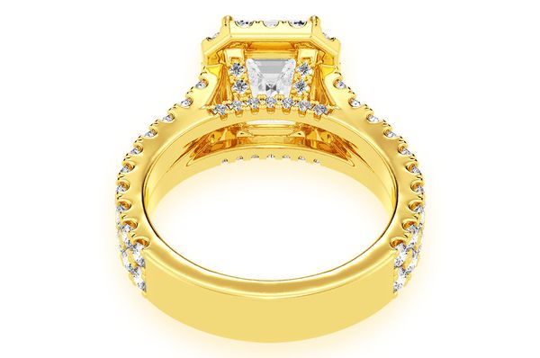 Sphinx - 2.00ct Emerald Cut Solitaire - Halo Split Shank - Diamond Engagement Ring - All Natural Vs Diamonds