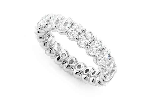 25pt Oval Eternity Diamond Ring 14k Solid Gold 5.00ctw