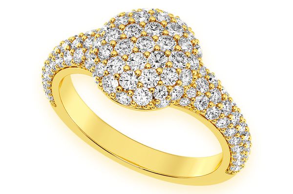 Dome Diamond Ring 14k Solid Gold 0.90ctw