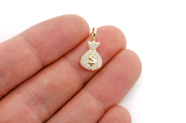 2.40 Ct Simulated Round Cut Diamond Money Bag Pendant 925 Sterling Silver  Plated | eBay