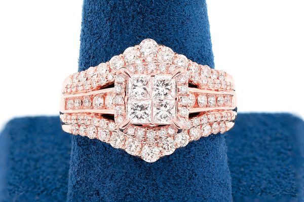 2.00ctw - Quad Halo 5 Row Band - Diamond Engagement Ring - All Natural