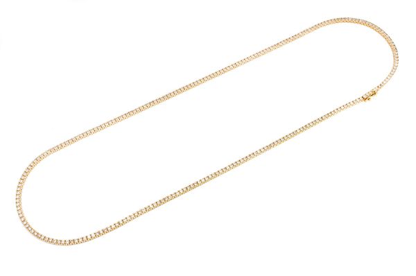 4pt Prong Set Diamond Tennis Necklace 14k Solid Gold 10.00ctw