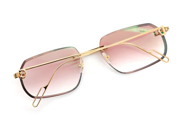 Cartier Glasses Iced Out Diamonds Rimless - Pink Fade Lens - 1.15ctw