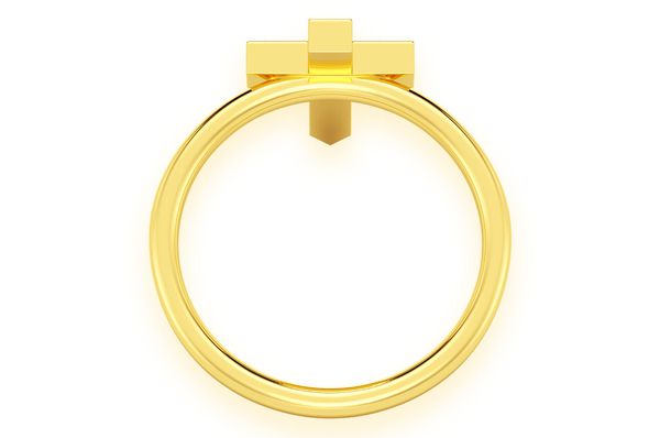 Cross Point Diamond Ring 14k Solid Gold 0.10ctw