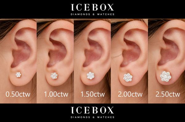 0.25ctw Flower Stud Diamond Earrings 14k Solid Gold