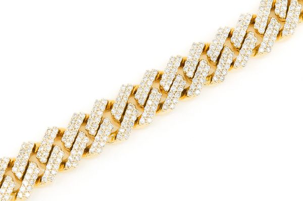 10MM Raised Miami Cuban Diamond Bracelet 14k Solid Gold 6.00ctw