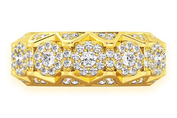 Pyramid Deluxe Diamond Ring 14k Solid Gold 1.30ctw