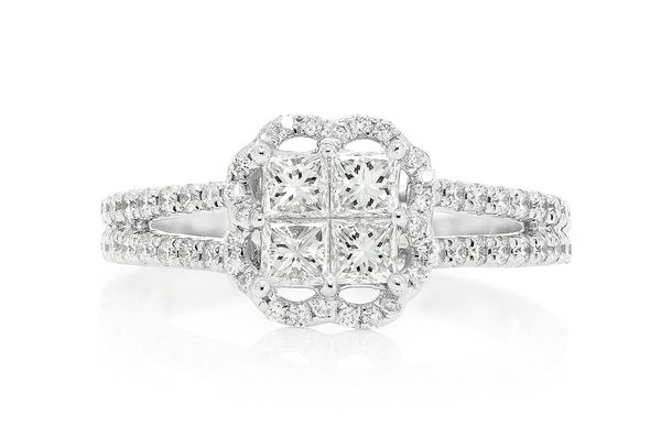 1.00ctw - Quad Clover - Diamond Engagement Ring - All Natural