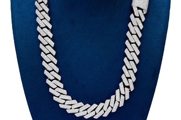 19MM Raised Miami Cuban Link Diamond Necklace 14k Solid Gold 59.50ctw
