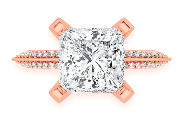 Kifey - 3.00ct Princess Solitaire - Knife Edge - Diamond Engagement Ring - All Natural Vs Diamonds