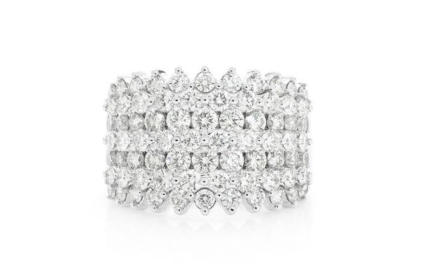 Cluster Diamond Ring 14k Solid Gold 3.00ctw