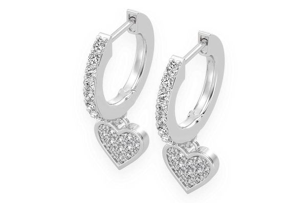 Heart Hoop Diamond Earrings 14k Solid Gold 0.40ctw