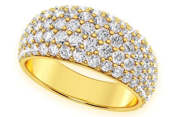 Bubbly Diamond Ring 14k Solid Gold 3.15ctw 