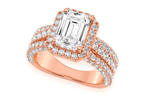 Tripp - 2.00ct Emerald Cut Solitaire - Triple Band - Engagement Ring - Natural Diamonds