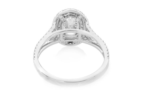 .75ct Oval - Double Halo Split Shank - Diamond Engagement Ring - All Natural