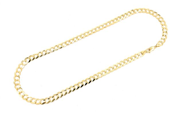 8.5MM Curb Chain 14k Solid Gold