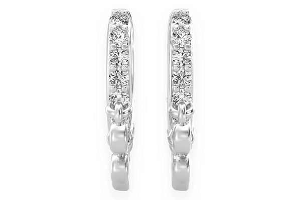 Dangling Bezel Hoop Diamond Earrings 14k Solid Gold 0.30ctw