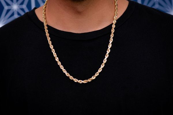 6MM Rope 14k Solid Gold Chain