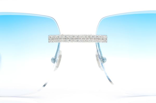 Cartier Glasses Iced Out Diamonds Rimless - 2.00ctw - White Gold