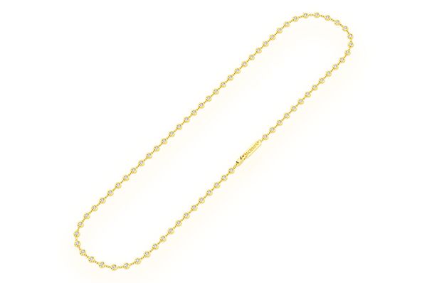 Eternity Round Bezel Set Diamond Necklace 14k Solid Gold 3.75ctw