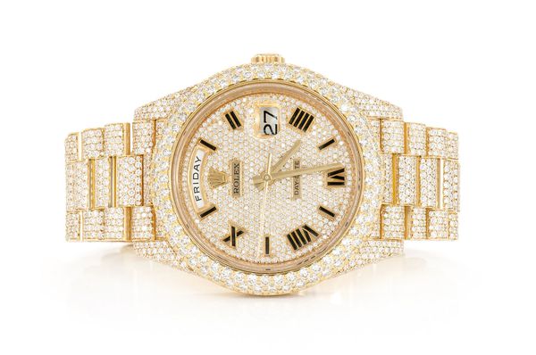 Rolex Day Date 40MM 18k Yellow Gold (228238) - 19.89ctw Fully Iced Out