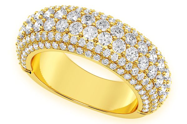 Bubbly Pave Round Diamond Band 14k Solid Gold 2.00ctw