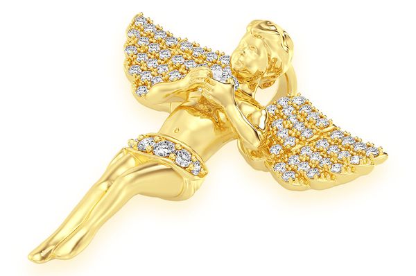 Angel Diamond Pendant 14k Solid Gold 0.33ctw