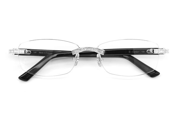 Cartier Glasses Iced Out Diamonds Rimless - 1.62ctw - White Gold