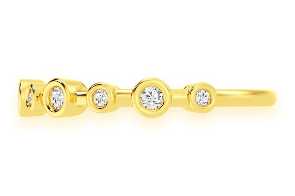 Two Size Bezel Diamond Band 14k Solid Gold