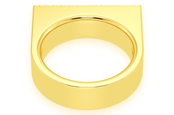  Flat Top Signet Ring 14k Solid Gold .50ctw