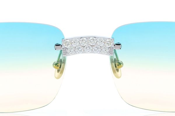 Cartier Glasses Iced Out Diamond Rimless - 3.50ctw - White Gold