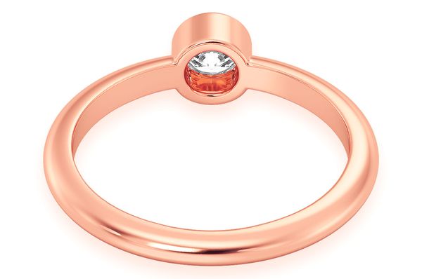 Solitaire Bezel Set Diamond Ring 14k Solid Gold 0.25ctw