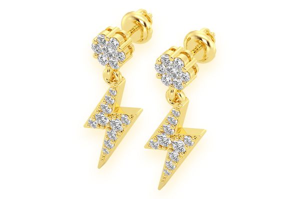 Lightning Bolt Stud Dangling Diamond Earrings 14k Solid Gold 0.50ctw