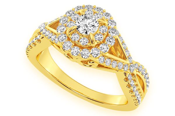 0.75ctw Round Double Band Round - Diamond Engagement Ring - All Natural