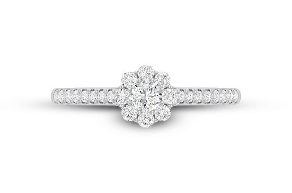 .50ctw - Floral Halo Cluster - Diamond Engagement Ring - All Natural