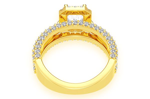 Tripp - 1.00ct Emerald Diamond Engagement Ring 14k Solid Gold