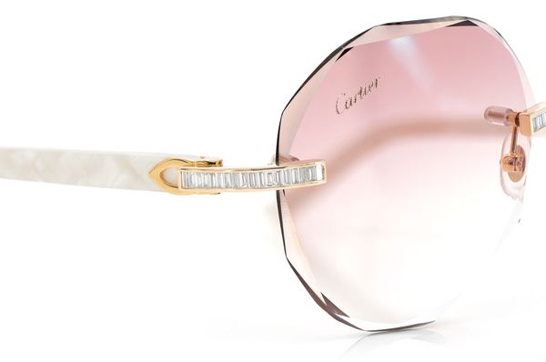 Cartier Glasses Iced Out Diamond Rimless - 1.60ctw - Yellow Gold