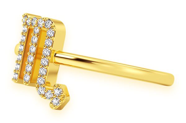 Scorpio Zodiac Diamond Ring 14k Solid Gold 0.10ctw