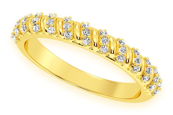 Rope Diamond Band 14k Solid Gold 0.20ctw
