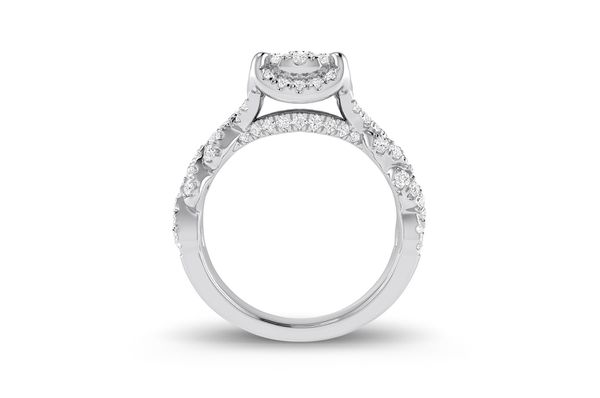 1.25ctw - Round Double Halo Twisted Shank - Diamond Engagement Ring - All Natural