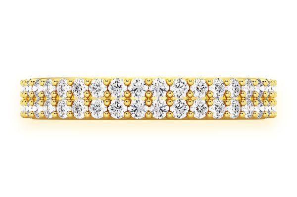 Two Row Diamond Band 14k Solid Gold 0.70ctw