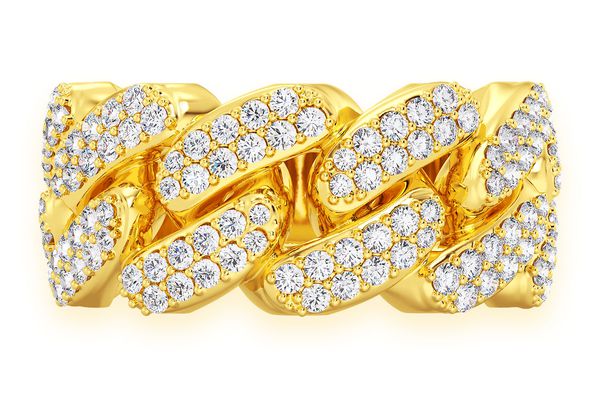 Cuban Diamond Ring 14k Solid Gold 0.85ctw