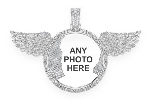 Wings Picture Diamond Pendant 14k Solid Gold 10.50ctw