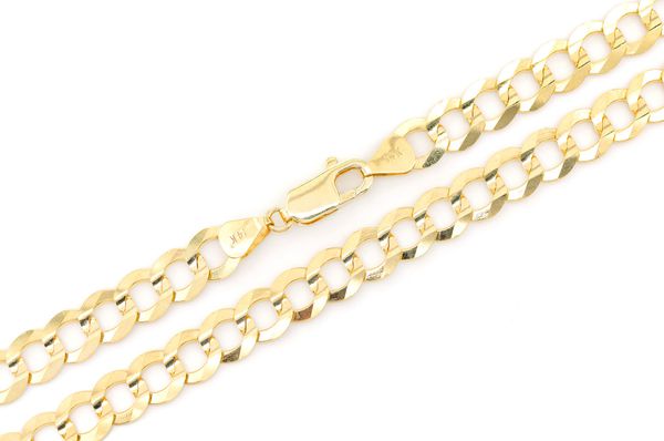 8.5MM Curb Bracelet 14k Solid Gold